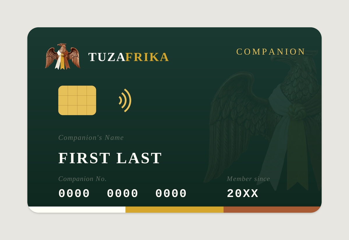 Companion Card, front: name, Companion number and membership chip